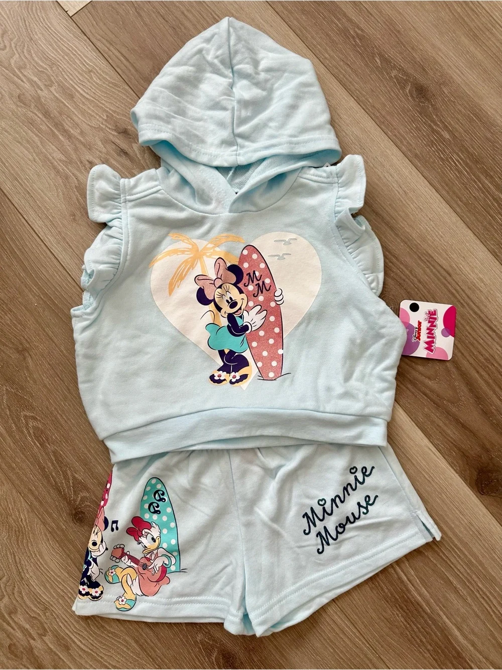 Disney Light Blue Minnie Mouse Hooded Shorts Set {Size 4T | NWT}
